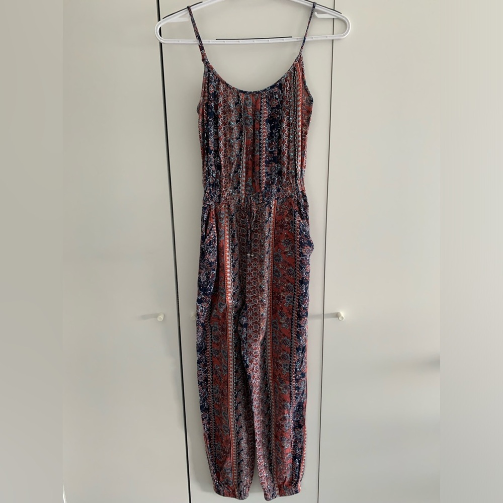 Kingston Grey Print Jumpsuit Size XXS